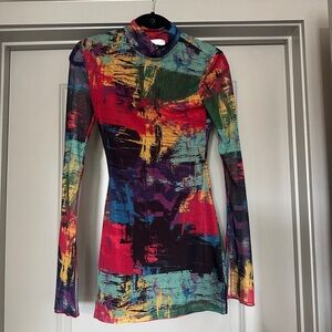 Multicolor Abstract Print Dress